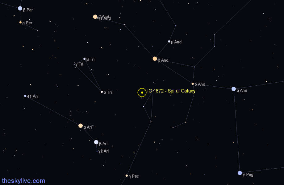 Finder chart IC 1672 - Spiral Galaxy in Pisces star
