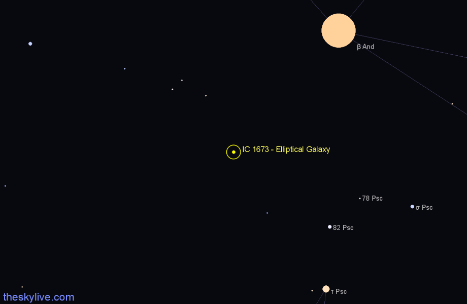Finder chart IC 1673 - Elliptical Galaxy in Pisces star