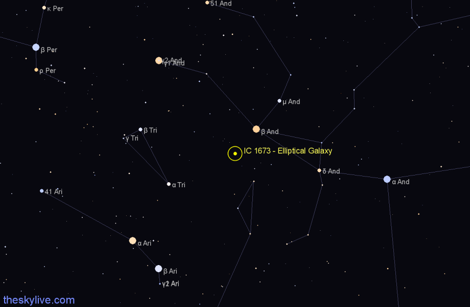 Finder chart IC 1673 - Elliptical Galaxy in Pisces star