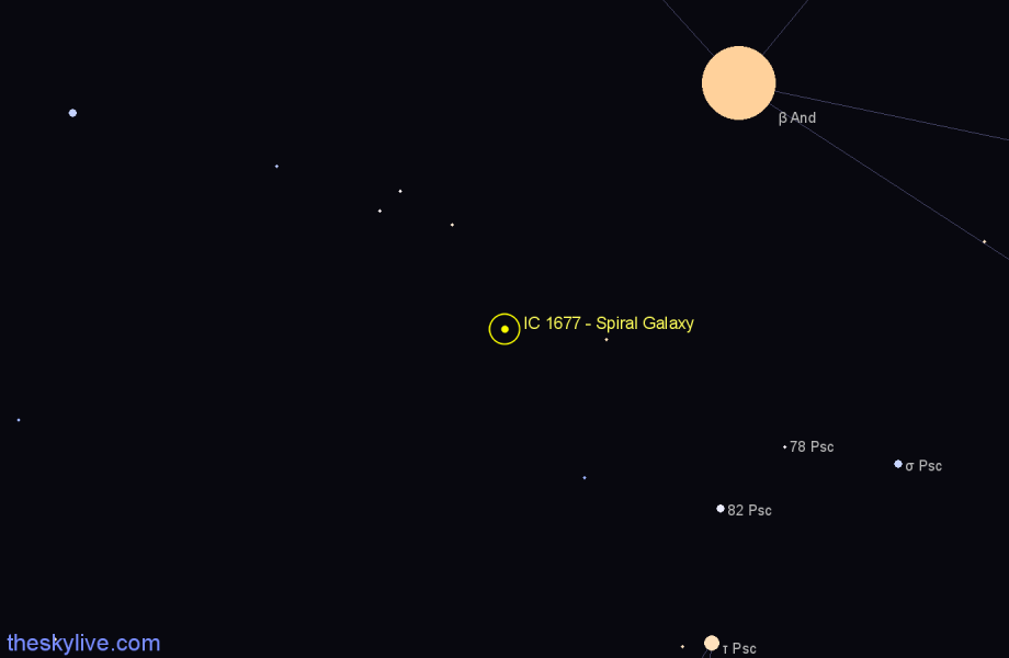 Finder chart IC 1677 - Spiral Galaxy in Pisces star
