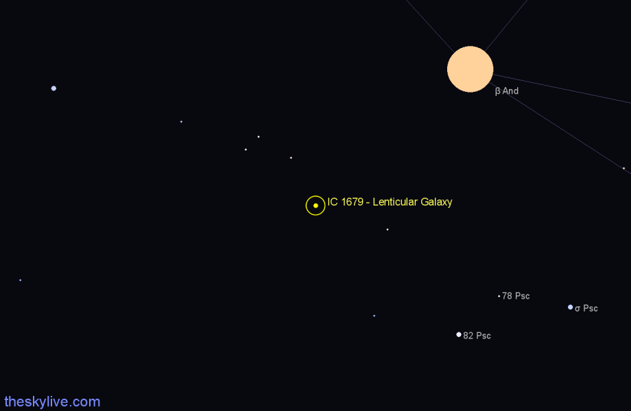 Finder chart IC 1679 - Lenticular Galaxy in Pisces star