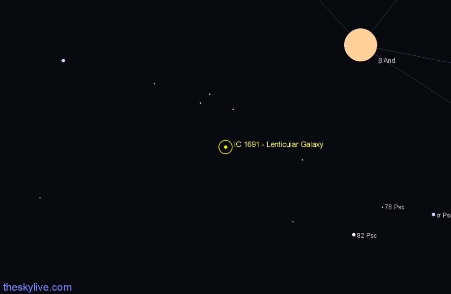 Finder chart IC 1691 - Lenticular Galaxy in Pisces star