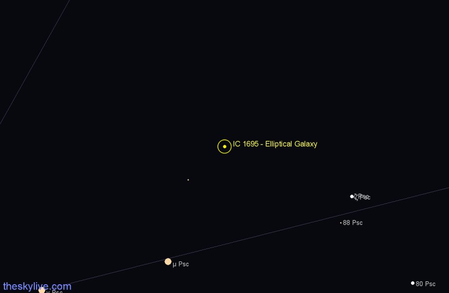 Finder chart IC 1695 - Elliptical Galaxy in Pisces star