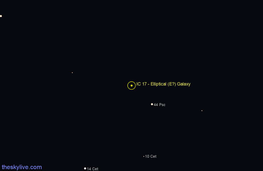 Finder chart IC 17 - Elliptical (E?) Galaxy in Pisces star