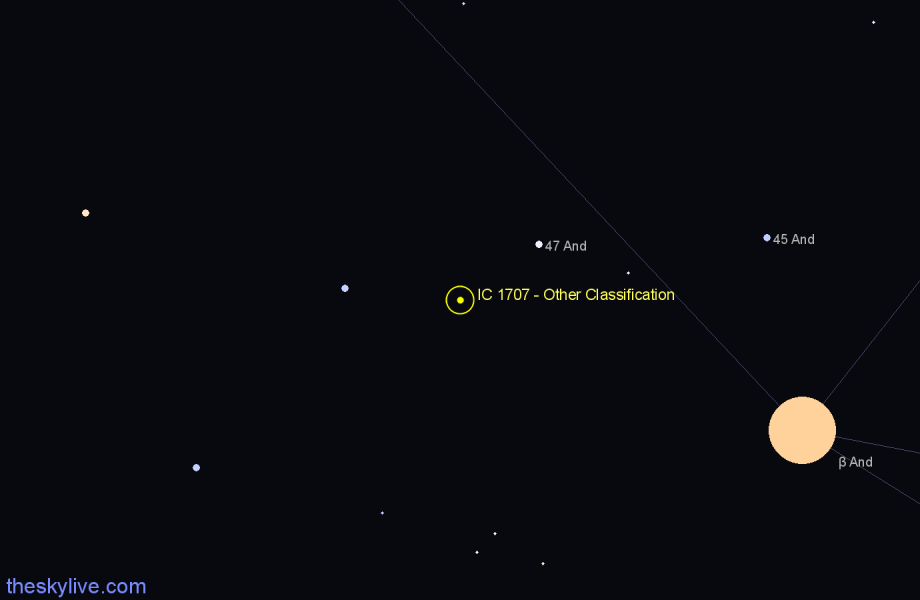Finder chart IC 1707 - Other Classification in Andromeda star