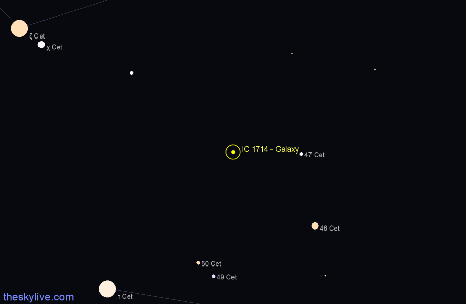 Finder chart IC 1714 - Galaxy in Cetus star