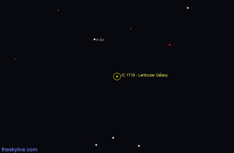 Finder chart IC 1719 - Lenticular Galaxy in Sculptor star