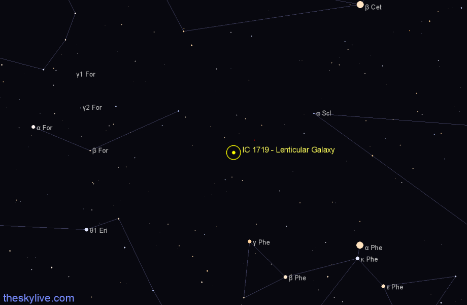 Finder chart IC 1719 - Lenticular Galaxy in Sculptor star
