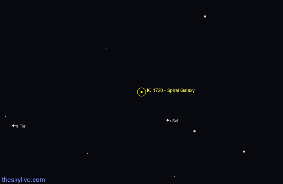 Finder chart IC 1720 - Spiral Galaxy in Sculptor star