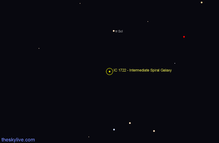 Finder chart IC 1722 - Intermediate Spiral Galaxy in Sculptor star