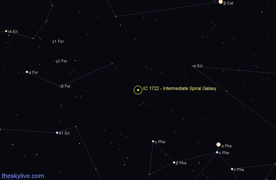 Finder chart IC 1722 - Intermediate Spiral Galaxy in Sculptor star