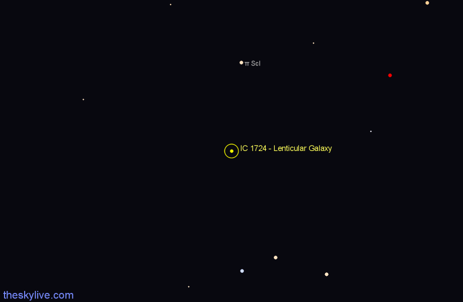 Finder chart IC 1724 - Lenticular Galaxy in Sculptor star