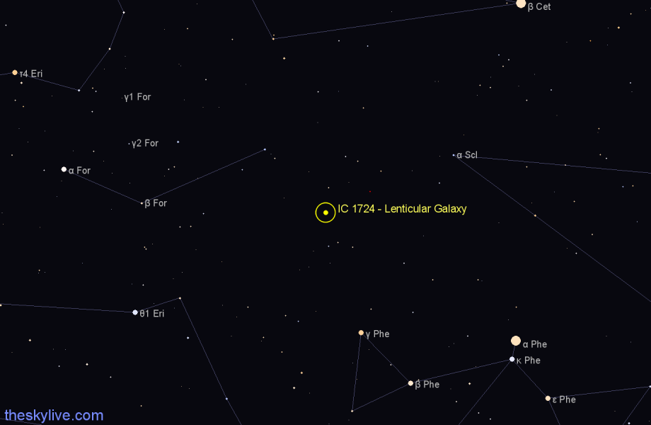 Finder chart IC 1724 - Lenticular Galaxy in Sculptor star