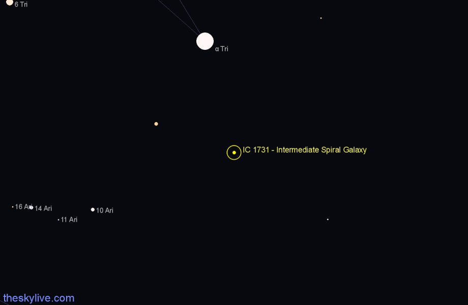 Finder chart IC 1731 - Intermediate Spiral Galaxy in Triangulum star