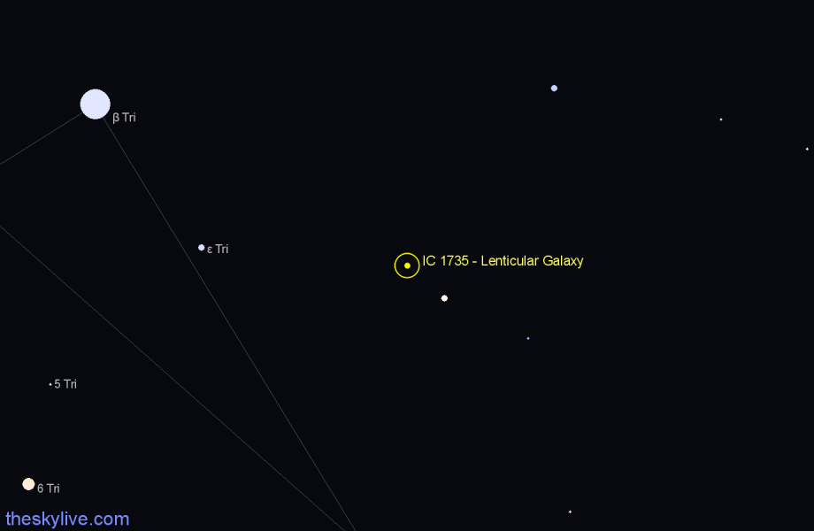 Finder chart IC 1735 - Lenticular Galaxy in Triangulum star