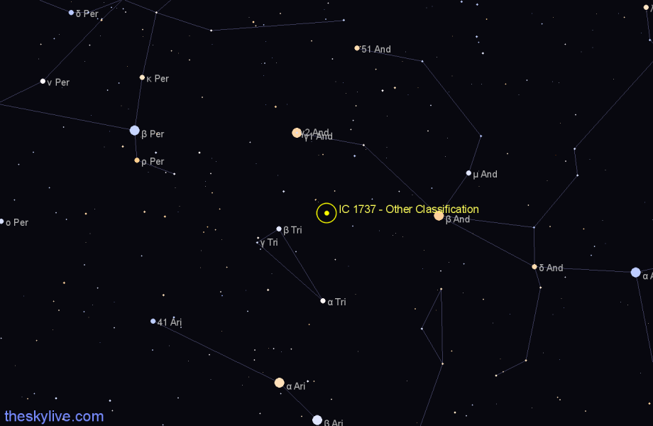 Finder chart IC 1737 - Other Classification in Andromeda star
