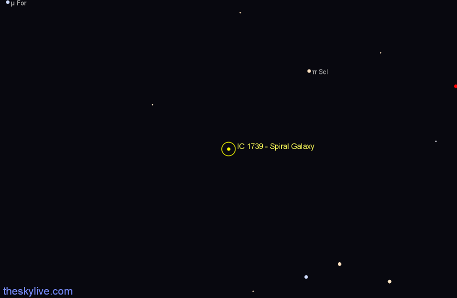 Finder chart IC 1739 - Spiral Galaxy in Fornax star