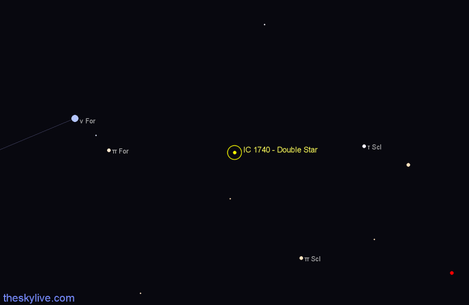 Finder chart IC 1740 - Double Star in Fornax star