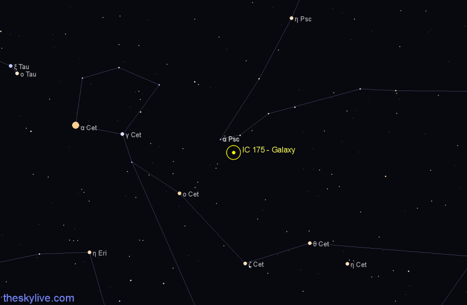 Finder chart IC 175 - Galaxy in Cetus star