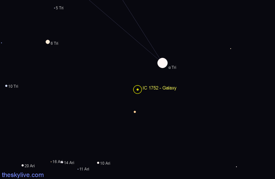 Finder chart IC 1752 - Galaxy in Triangulum star