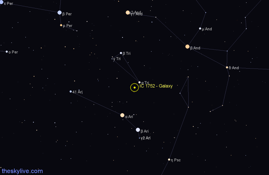 Finder chart IC 1752 - Galaxy in Triangulum star