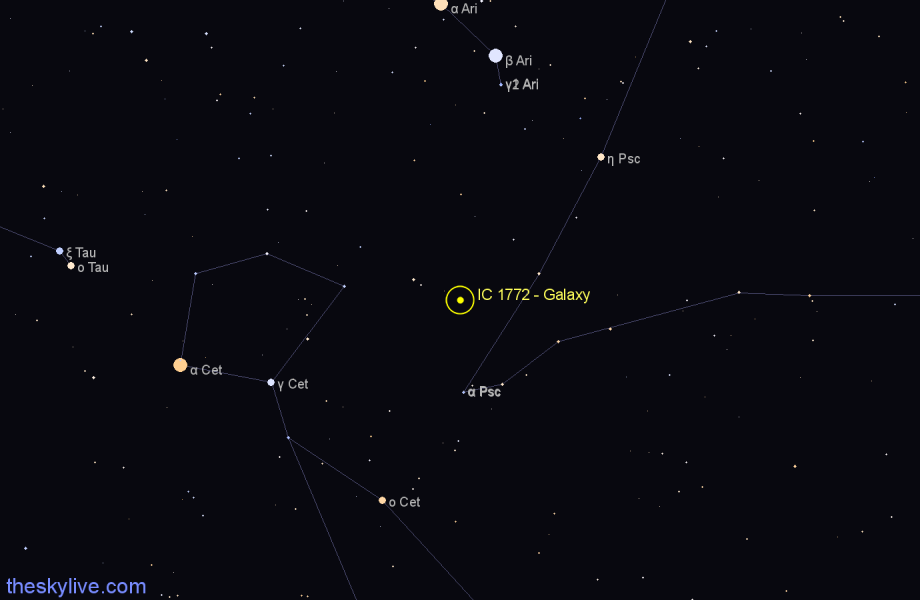 Finder chart IC 1772 - Galaxy in Pisces star