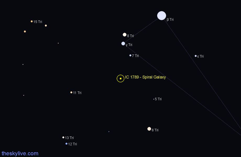 Finder chart IC 1789 - Spiral Galaxy in Triangulum star