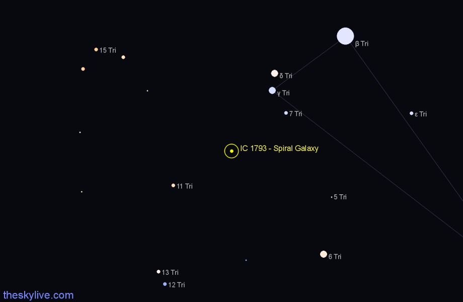 Finder chart IC 1793 - Spiral Galaxy in Triangulum star