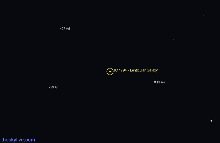 Finder chart IC 1794 - Lenticular Galaxy in Aries star