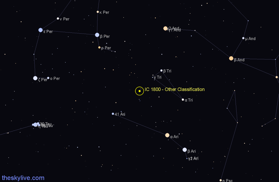 Finder chart IC 1800 - Other Classification in Triangulum star