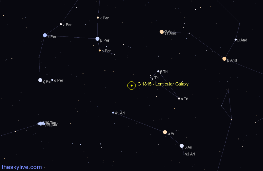 Finder chart IC 1815 - Lenticular Galaxy in Triangulum star