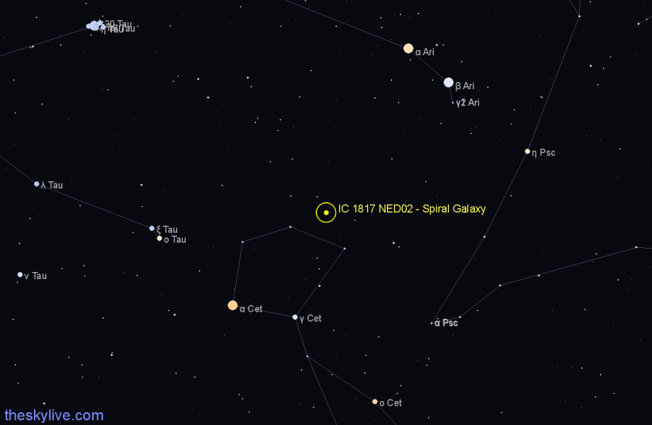 Finder chart IC 1817 NED02 - Spiral Galaxy in Aries star