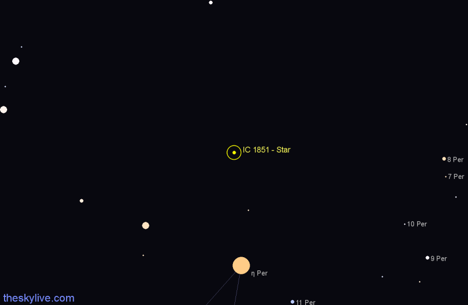 Finder chart IC 1851 - Star in Cassiopeia star