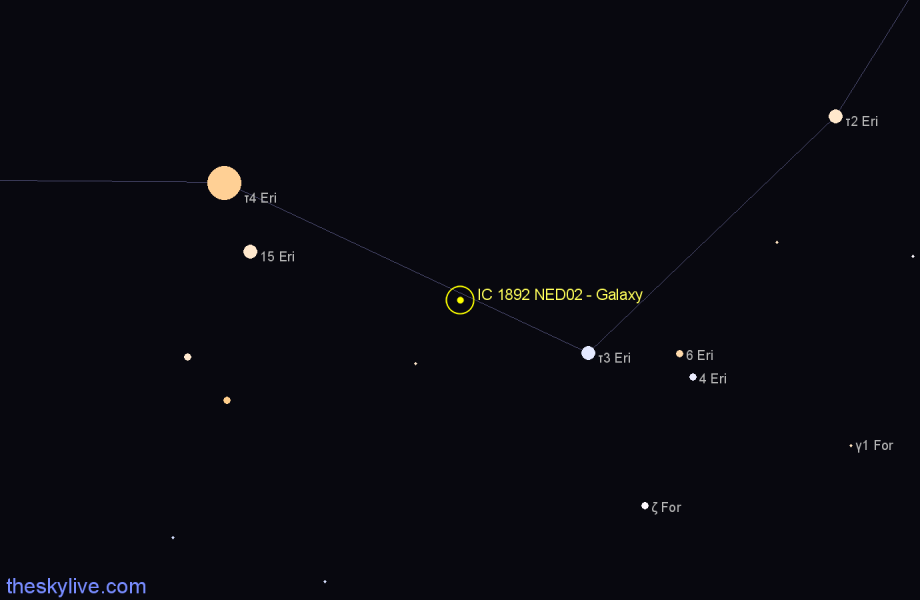 Finder chart IC 1892 NED02 - Galaxy in Eridanus star