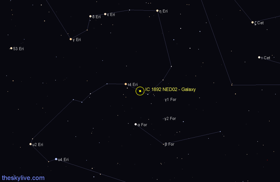 Finder chart IC 1892 NED02 - Galaxy in Eridanus star