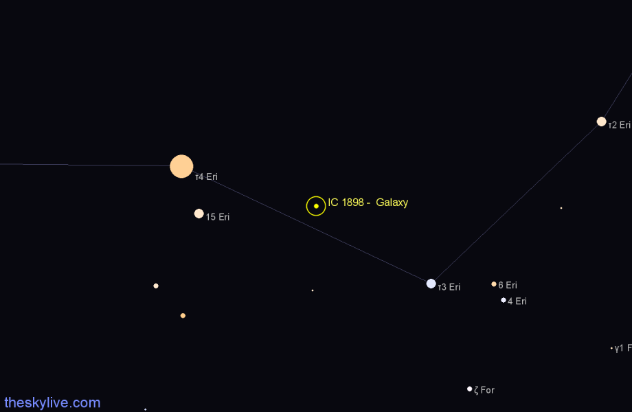 Finder chart IC 1898 - Galaxy in Eridanus star