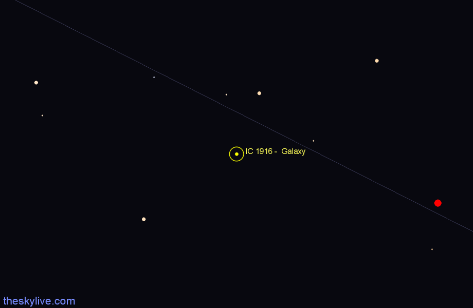 Finder chart IC 1916 -  Galaxy in Horologium star