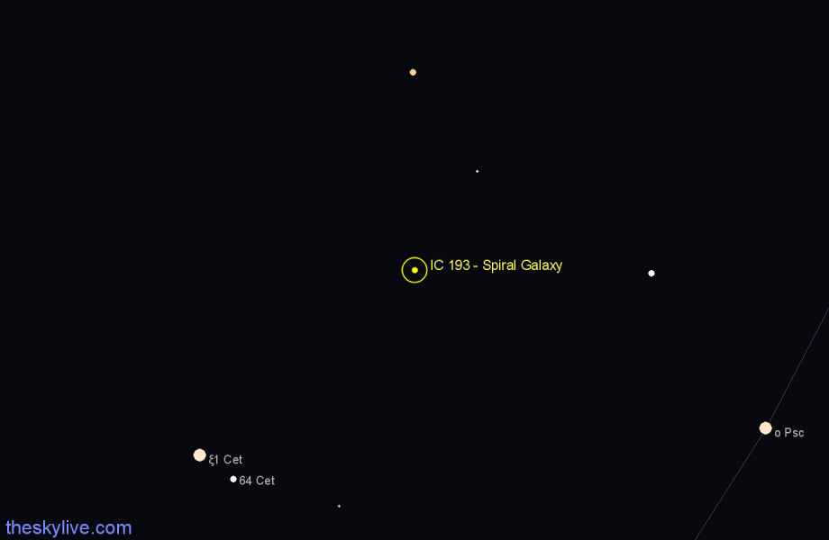 Finder chart IC 193 - Spiral Galaxy in Aries star