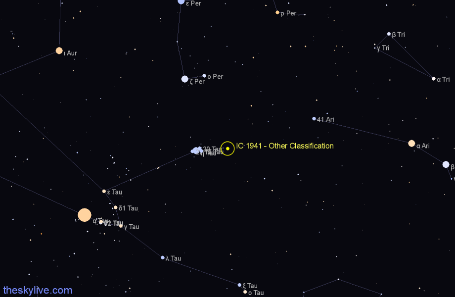 Finder chart IC 1941 - Other Classification in Taurus star