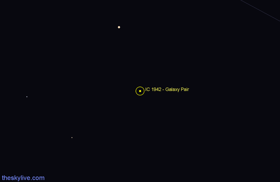 Finder chart IC 1942 - Galaxy Pair in Horologium star