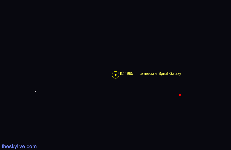 Finder chart IC 1965 - Intermediate Spiral Galaxy in Reticulum star