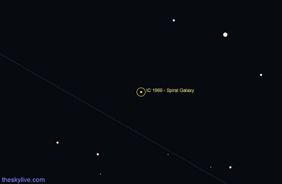 Finder chart IC 1969 - Spiral Galaxy in Horologium star