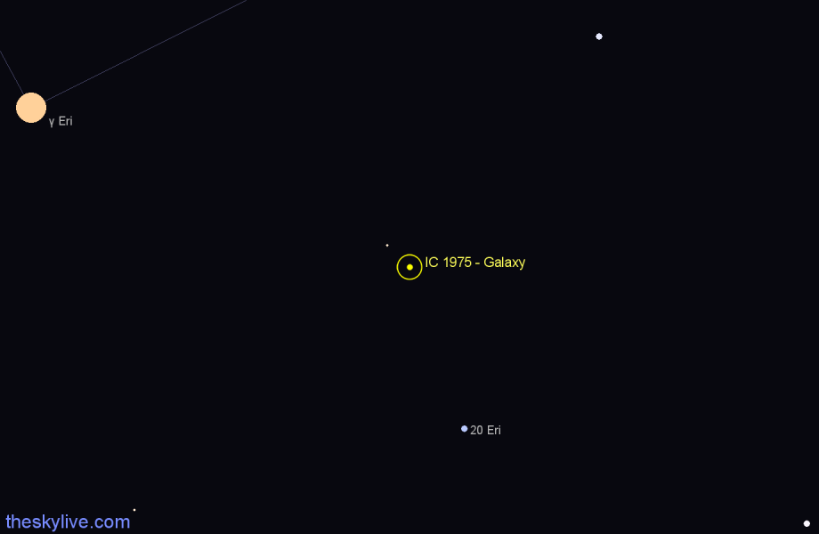 Finder chart IC 1975 - Galaxy in Eridanus star