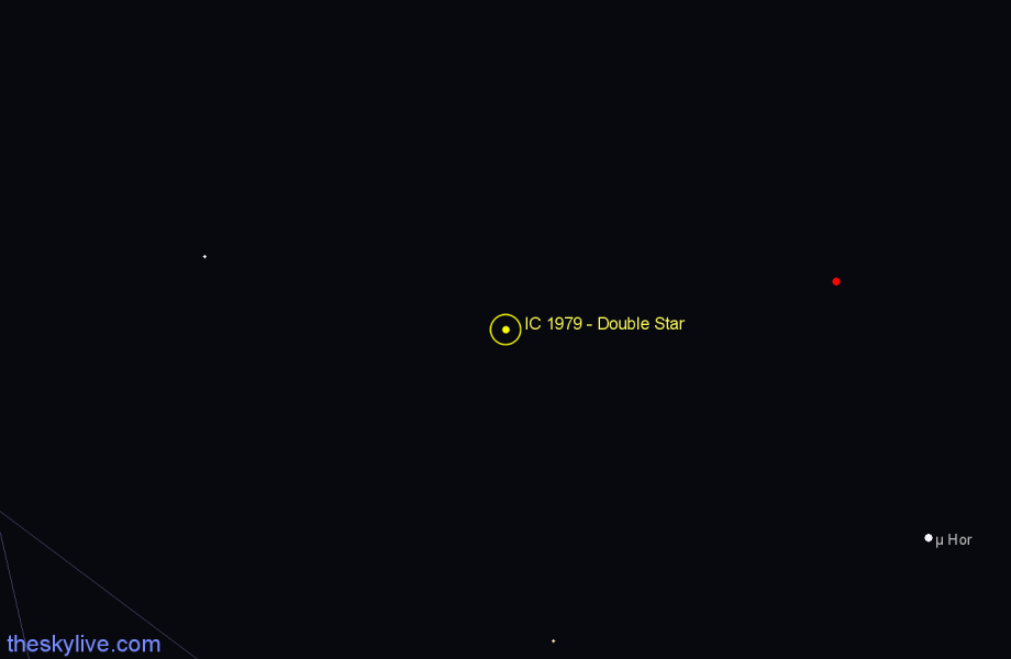 Finder chart IC 1979 - Double Star in Reticulum star