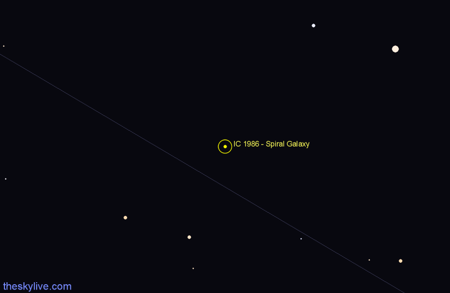 Finder chart IC 1986 - Spiral Galaxy in Horologium star