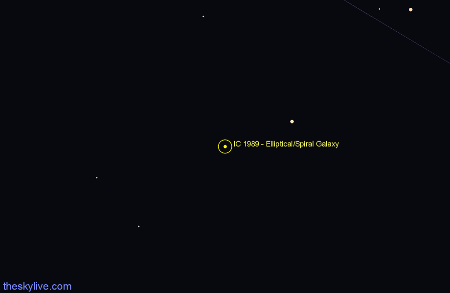 Finder chart IC 1989 - Elliptical/Spiral Galaxy in Horologium star