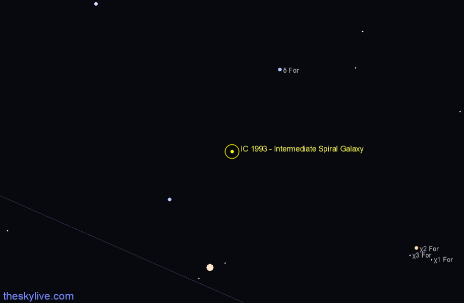 Finder chart IC 1993 - Intermediate Spiral Galaxy in Fornax star