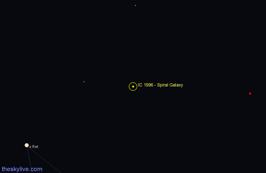 Finder chart IC 1996 - Spiral Galaxy in Reticulum star