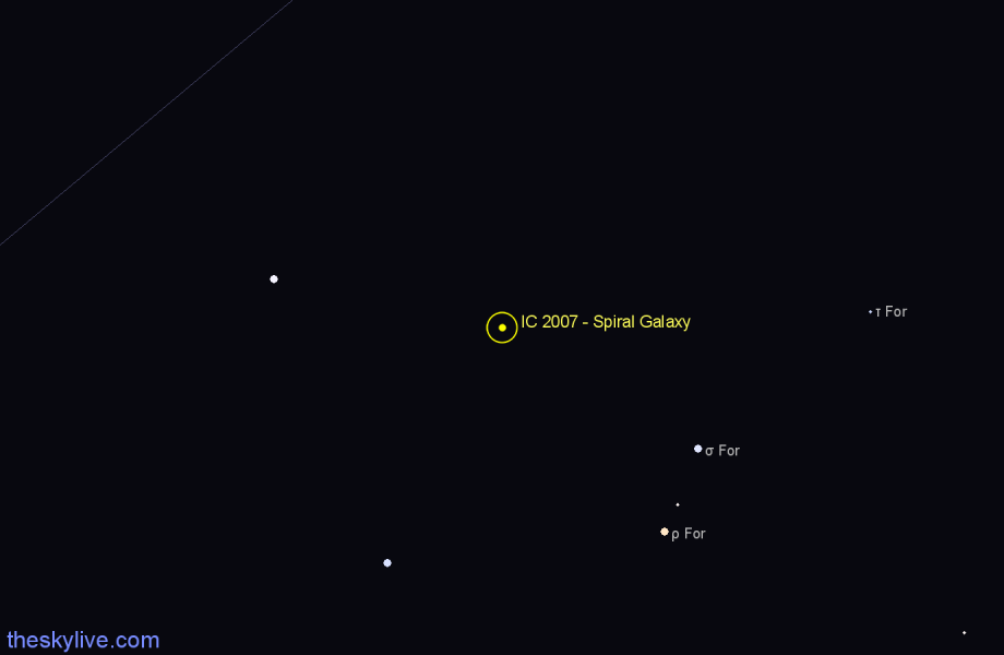 Finder chart IC 2007 - Spiral Galaxy in Eridanus star