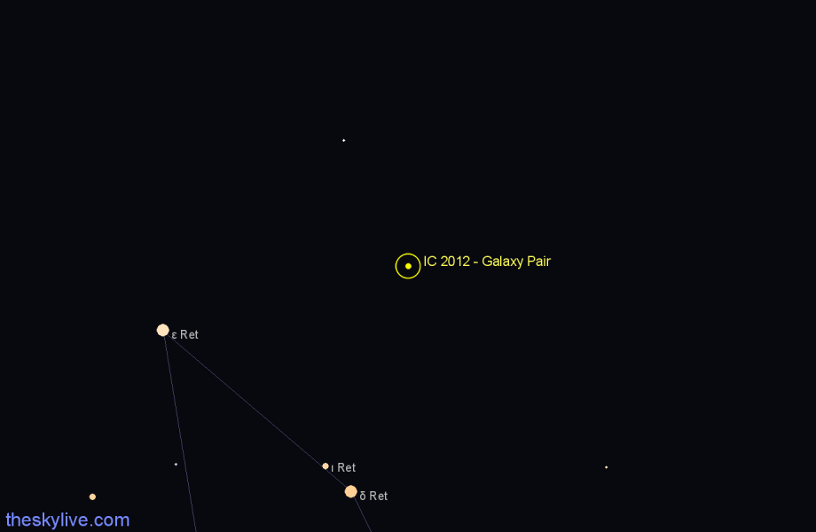 Finder chart IC 2012 - Galaxy Pair in Reticulum star